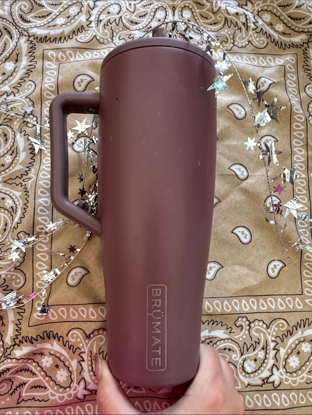 40 oz BrüMate tumbler in deep wine color